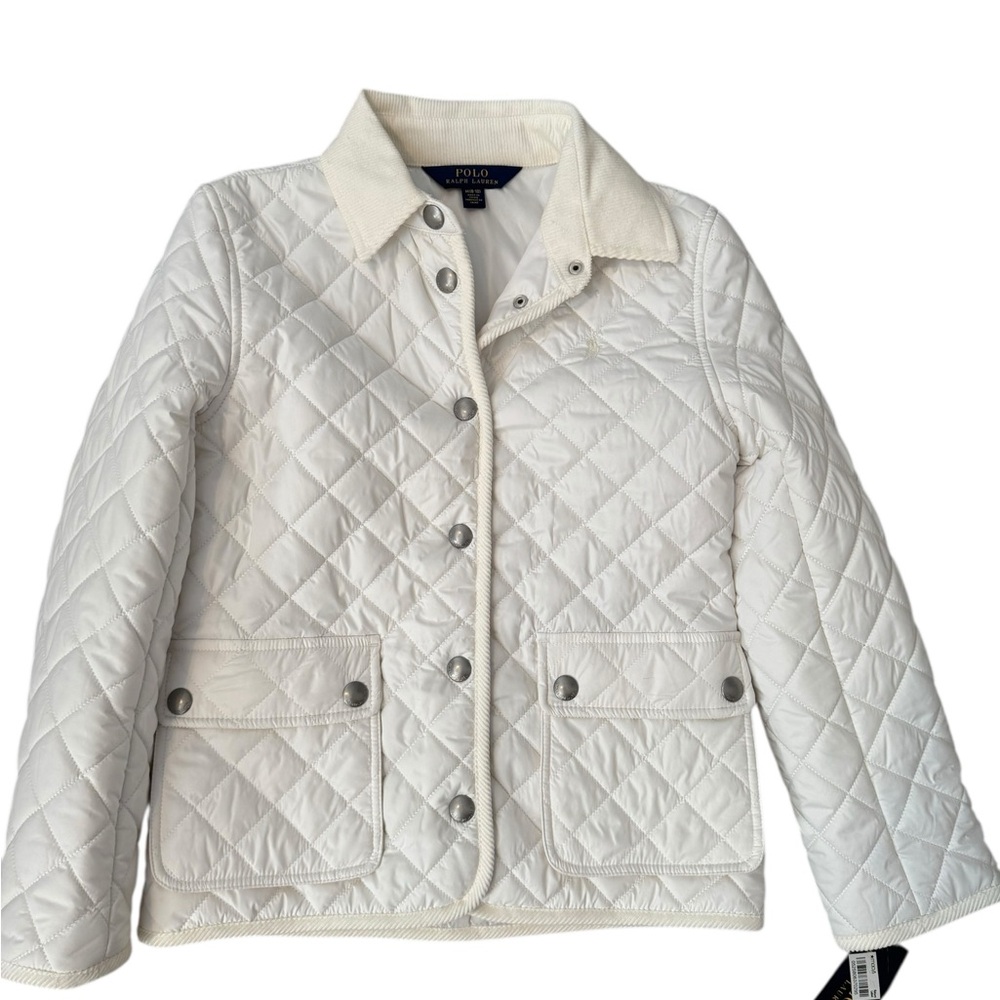 Polo by Ralph Lauren Girls Cream Quilted Jacket